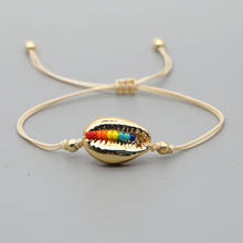 Go2Boho 2020 Jewelry Natural Seashell Rainbow Beads Women Bracelet Boho Friendship Adjustable Rope Summer Beach Shell Bracelets 2024 - buy cheap