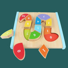 Деревянная головоломка Монтессори для раннего обучения детей, Обучающие игрушки со змеиным цифром, Развивающие деревянные обучающие игрушки 2024 - купить недорого