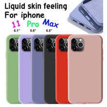 Funda de silicona con sensación de piel líquida para iPhone 11 Pro Max, cubierta suave para iPhone 11, 6,1, 5,8, 6,5, Fundas protectoras de goma 2024 - compra barato