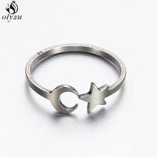 Minimalist Moon Star Open Finger Rings for Women Stainless Steel Jewelry Charm Adjustable Ring Kids Party Birthday Gift 2021 New 2024 - buy cheap