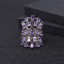 GEM'S BALLET Luxury 7.44Ct Natural Amethyst Finger Rings 925 Sterling Silver Gemstone Vintage Ring For Women Wedding Jewelry 2024 - купить недорого