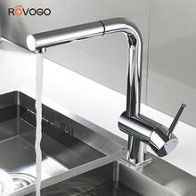 Kitchen Sink Faucet with Pull Out Sprayer Chrome, Single Level Solid Brass Kitchen Cold Hot Mixer Taps Basin Crane 2024 - buy cheap