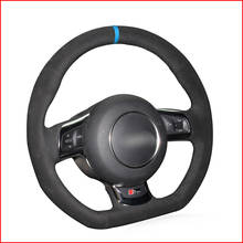 Mequer capa de volante de carro de camurça diy, cobertura de camurça preta para audi tt tts (8j) 2003-2012 a3 s3 (8p) sportback 2003-r8 2024 - compre barato