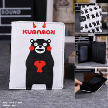 Surpresa neste verão: japonês mascote kumamon alta qualidade couro sintético requintado carteira/botão bolsa 2024 - compre barato