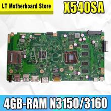NEW X540SA laptop mainboard 4GB-RAM N3150/3160 CPU REV 2.0 For Asus X540 X540S X540SA X540SAA laptop motherboard Test ok 2024 - buy cheap