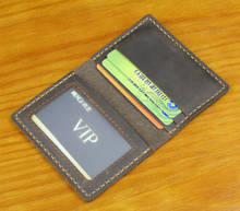 Handmade Vintage Genuine Leather Credit Card holder slim Business card holder Leather Card wallet Women card ID Holder Case 2024 - buy cheap