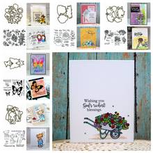 Flowers Butterflies Doll Metal Cutting Dies With Coordinate Clear Stamps Set  Bouquet  Bicycle DIY Scrapbooking Craft Card 2020 2024 - buy cheap