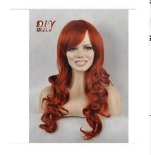 Suyushun700 + + + вьющиеся красная Пышная юбка Для женщин 23 "Длинные коричневый парик для косплея, одежда на каждый день, теплоизоляция Полный волос поделки-парик 2024 - купить недорого