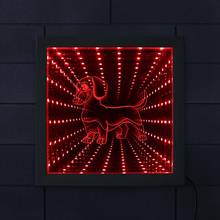 Wien-dog-Lámpara de túnel LED 3D, espejo infinito Dachshund, luz nocturna, ilusión hipnótica, salchicha, foto, marco de madera, Luminaria 2024 - compra barato