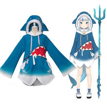 Anime Hololive ENG Gawr Gura Shark Cosplay Costume For Women Cute Blue Shark Costume For Girl Women Halloween Dress 2024 - buy cheap
