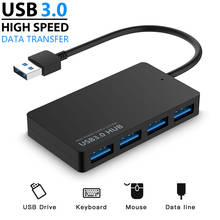 Hub usb 3.0 universal de alta velocidade, adaptador com 4 portas externas, divisor expansor usb para laptop, pc, acessórios de computador, 1 peça 2024 - compre barato