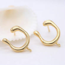 4PCS 14K Gold Plated Trendy U Shape design High Quality Brass metal Earrings Hooks Findings DIY making Earring parts Wholesale 2024 - buy cheap