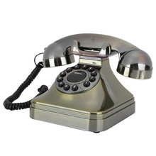 Винтажный стационарный телефон inalambrico, старинная бронза, высокое разрешение, звонок с большими кнопками, проводка американского/британского стандарта, винтажный телефон 2024 - купить недорого