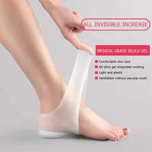 4CM Upgrade Soft Socks Invisible Height Increase Silicone Socks Gel Heel Pads Orthopedic Arch Support Heel Cushion Soles Insole 2024 - buy cheap