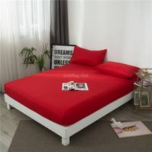 Folha de cama cabida cor sólida vermelha de china 1 pces com capa de colchão de borracha elástica 90*200cm 150*200cm 180*200cm 200*220cm 2024 - compre barato