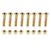 8 Pieces Skateboard 25mm Truck Bolts Screws with Nuts Set Hardware Truck Screws Skateboard - Golden 2024 - buy cheap