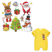 Conjunto de natal ferro-em transferências lavável roupas decoração diy acessório novo design impressão em t-shirts parches presente de natal 2024 - compre barato