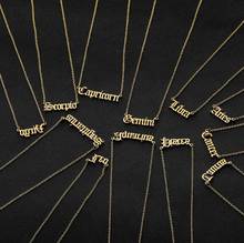 Jisensp-collar de horóscopo con las 12 Constelaciones del zodiaco para mujer, joyería con las letras inglesas antiguas, cadena 2024 - compra barato