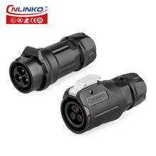 Cnlinko-Conector de Cable de alimentación Circular de plástico, Conector de 3 pines macho y hembra en línea, 10A, aprobado por UL, IP67, para iluminación médica 2024 - compra barato