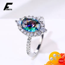 FUIHETYS Fashion Ring 925 Silver Jewelry with 7*10mm Oval Topaz Zircon Gemstone Accessories for Women Wedding Party Finger Rings 2024 - buy cheap