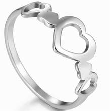 Anillo hueco de Metal Simple en forma de corazón para mujer, accesorios de anillo de dedo femenino de Europa y América, joyería de acero inoxidable, regalo 2024 - compra barato