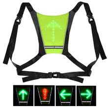 Safety Reflective Bike Vest With Wireless Remote Turn Signal LED Lamp Warning Bicycle Clothing Night Running Cycling Vest 2024 - buy cheap