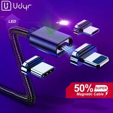 Udyr-Cable Micro USB magnético para iPhone y Samsung, Cable de datos de carga rápida, cargador magnético, Cable USB tipo C para teléfono móvil, 2M, 1M 2024 - compra barato