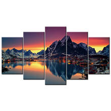 Lofoten ilhas noruega 5 peças pinturas em tela moderno poster arte de parede imagem para decoração de casa 2024 - compre barato