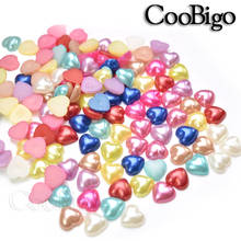 Cuentas de perlas de imitación de plástico ABS, 100 piezas, 11,5mm, colorido, parte trasera plana, forma de corazón, para bricolaje, fabricación de joyas, decoración de ropa 2024 - compra barato