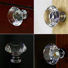 Puxador de vidro em forma de diamante para portas e armários, gavetas 6/16mm, 4/25/30 peças 2024 - compre barato