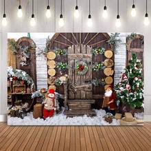 Pano de fundo para fotografia, decoração para fundo de madeira e flocos de nece, para inverno, estúdio de foto, árvore de natal 2024 - compre barato
