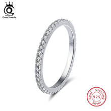 Orsa jóias reais 925 anéis de prata esterlina para as mulheres anel de banda de casamento aaa zircão cúbico pequeno anel coreano presente osr63 2024 - compre barato