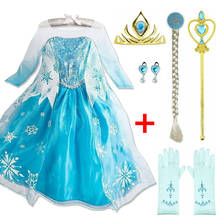 Princess Frozen Elsa Dress for Girls Birthday Christmas Party Clothing Set Anna Elza Costumes Little Girls Dresses 2024 - buy cheap
