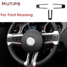 Mutips-accesorios para Interior de coche Ford Mustang, pegatina de fibra de carbono para volante de coche, RHD, LHD, estilo automático, 2009-2013 2024 - compra barato
