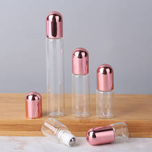 Роликовая бутылка из нержавеющей стали, розовое золото, стеклянная бутылка для эфирного масла 1 мл 2 мл 3 мл 5 мл 10 мл 20 шт./лот P267 2024 - купить недорого