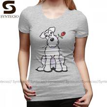 Schnauzer T-Shirt White Schnauzer Sweetheart T Shirt O Neck Red Women tshirt Large size 100 Cotton Printed Ladies Tee Shirt 2024 - buy cheap