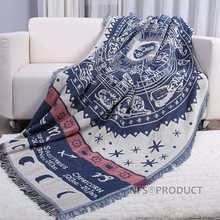 Jogo de cama decorativo zodíaco, 130x180cm, colcha de algodão com borlas 2024 - compre barato