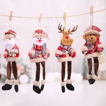 Colgante para decoración de árbol de Navidad, muñeco de Papá Noel, muñeco de nieve, alce, adornos colgantes, decoración de Navidad para el hogar, 7x23CM 2024 - compra barato