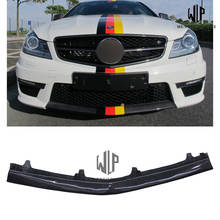 W204 fibra de carbono de alta qualidade pouco frente lábio splitter estilo do carro para mercedes benz c classe w204 c63 corpo do carro kit 2011-2014 2024 - compre barato