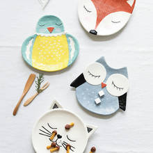 Estilo japonês dos desenhos animados cerâmica utensílios de mesa criativo jantar doméstico dividindo bolinho jantar pratos servindo bandeja 2024 - compre barato