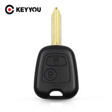 Keyyou-capa de chave remota para carro, 10x, 2 botões, alça de chave, estojo para citroen c1, c2, c3, saxo, xsara, picasso, berlingo, sem cortes, lâmina 2024 - compre barato