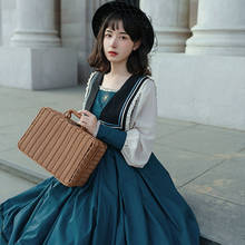 Mori-vestido japonês de primavera e outono feminino, colalr, bordado floral, elegante, plissado, mh784 2024 - compre barato