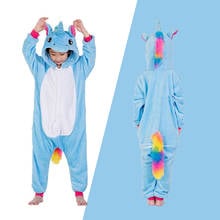Pijamas para meninas 4, 6, 8, 10, 12 anos, pijamas de unicórnio para meninas, macacão de kigurumi, panda, kigurumi 2024 - compre barato