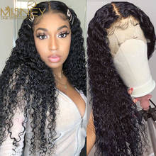 Pelucas de cabello humano con encaje frontal para mujeres negras, pelo Remy brasileño predespuntado con ondas de agua, 13x4 2024 - compra barato