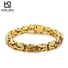 Kalen Golden Hip Hop Stainless Steel Chain Men's Bracelet 220mm Fashion Simple Jewelry 2024 - buy cheap