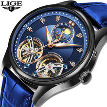 Reloj LIGE Men Watch Mechanical Tourbillon Luxury Fashion Brand Leather Male Sport Watches Men Automatic Watch Relogio Masculino 2024 - buy cheap