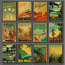 Póster de Landacpr de viaje Vintage para decoración del hogar, pintura en lienzo de pared Retro de estilo nórdico, Hawaii, Brooklyn, San Petersburgo 2024 - compra barato