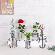 Скандинавские железные вазы для растений, стеллажи для цветов, ваза для сада, Современная креативная Ваза Для Новогоднего декора, аксессуары для украшения дома 2024 - купить недорого