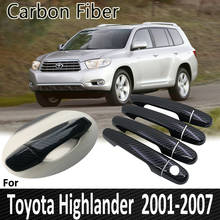 Black Carbon Fiber for Toyota Highlander XU20 2001 2002 2003 2004 2005 2006 2007 Auto Door Handle Cover Sticker Car Accessories 2024 - buy cheap