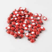 100pcs Red Ladybug Wooden Flatback Cabochon Scrapbooking Wood Beads Wall Sticker For DIY Crafts Home Decoration Accessories 2024 - buy cheap